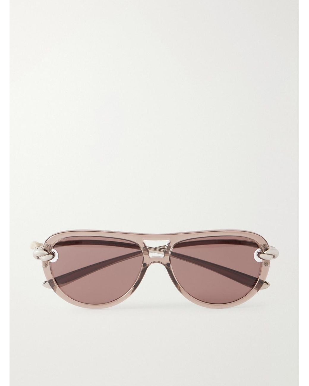 Bottega Veneta Pink New Knot Aviator-Style-Tone Sunglasses for men