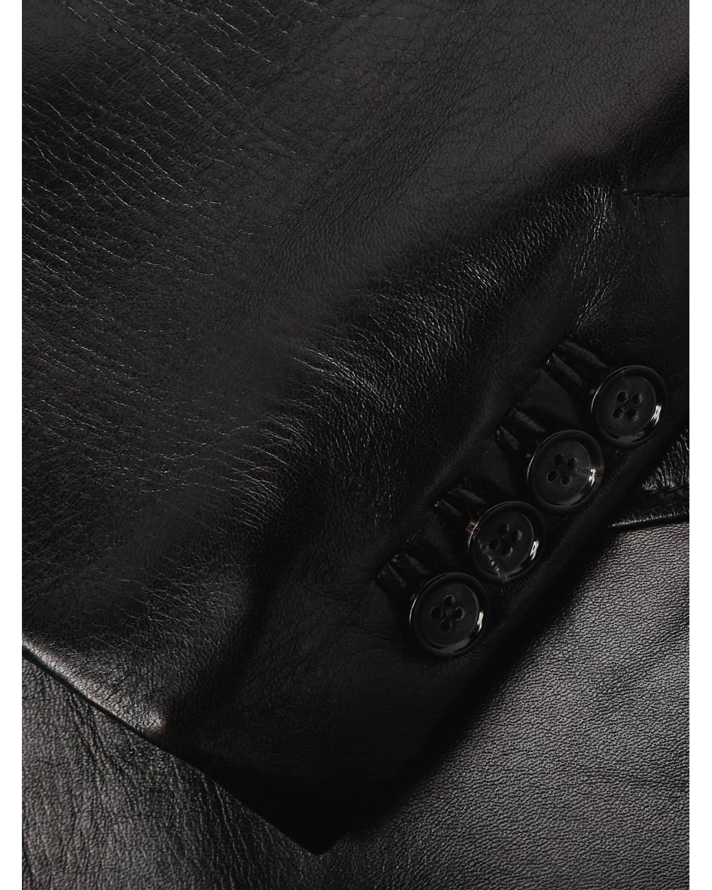 McQueen Black Leather Blazer for men