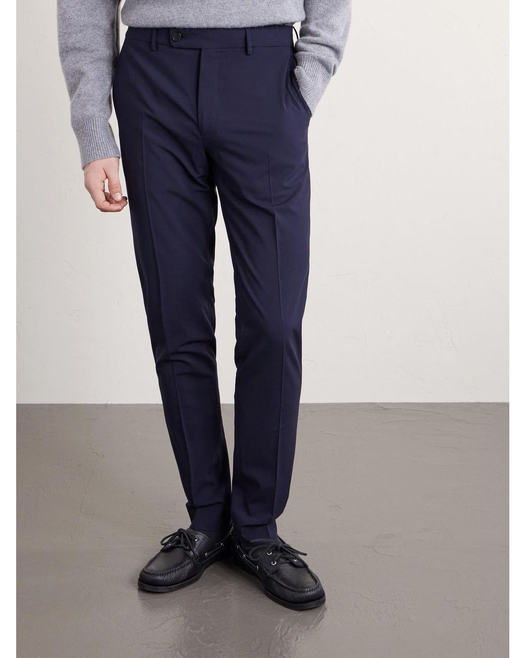 Slowear Blue Tapered Virgin Wool-blend Suit Trousers for men