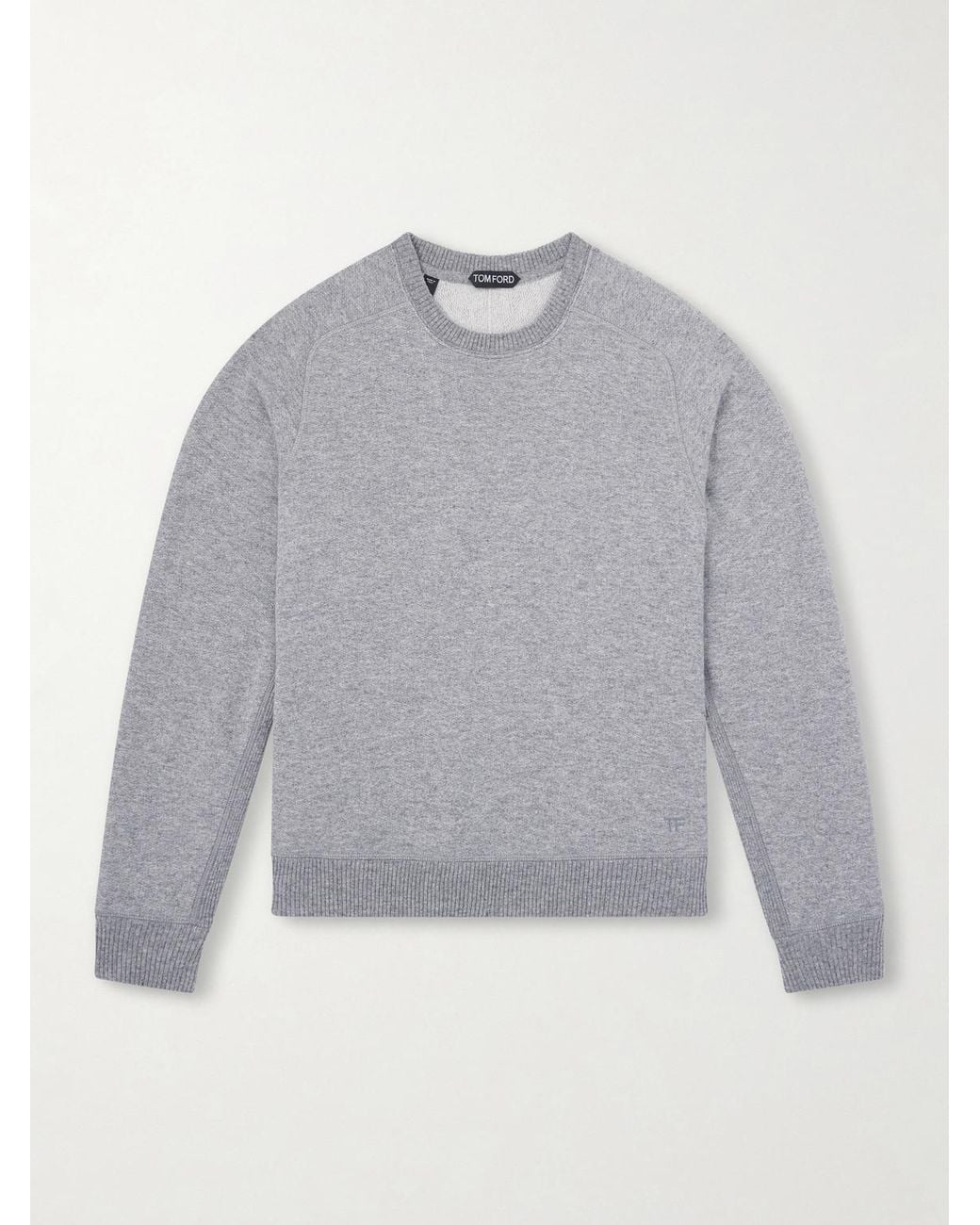 Tom Ford Gray Cashmere And Cotton-Blend Sweater for men