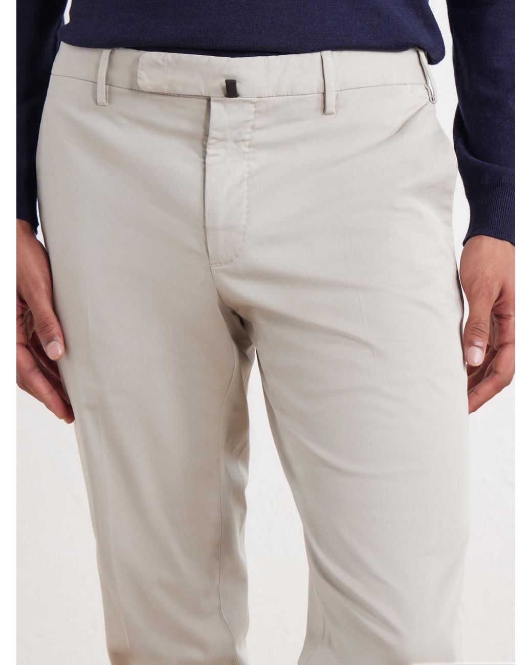 Slowear White Incotex Slim-Fit Batavia Stretch-Cotton Trousers for men