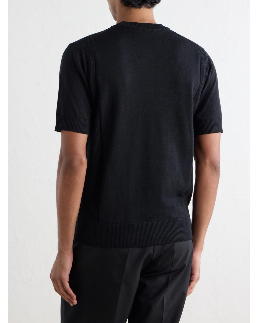 Altea Black Wool T-Shirt for men
