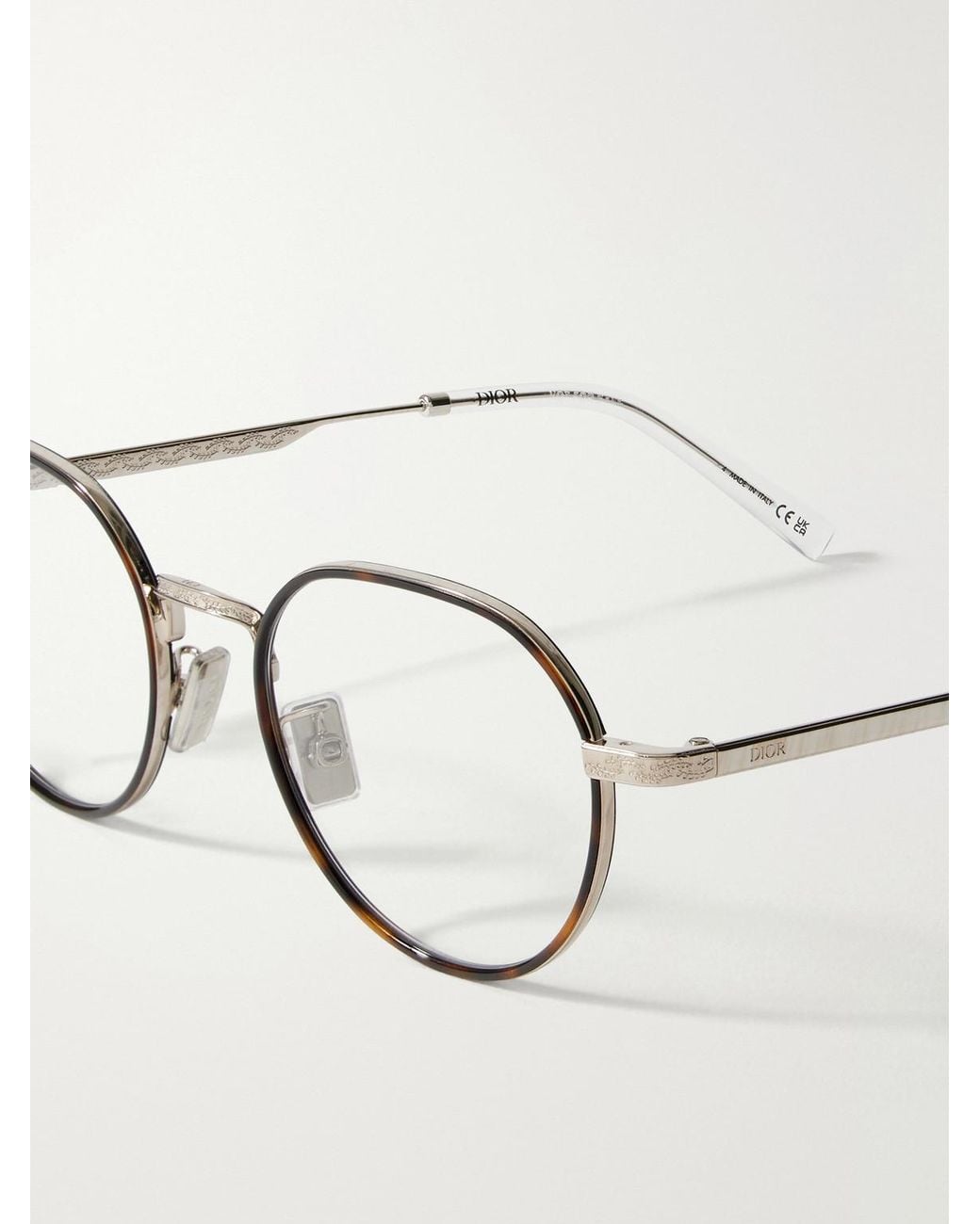 Dior Natural Diorbotanicao R2U Havana Round-Frame Tortoiseshell Acetate And-Tone Metal Optical Glasses for men
