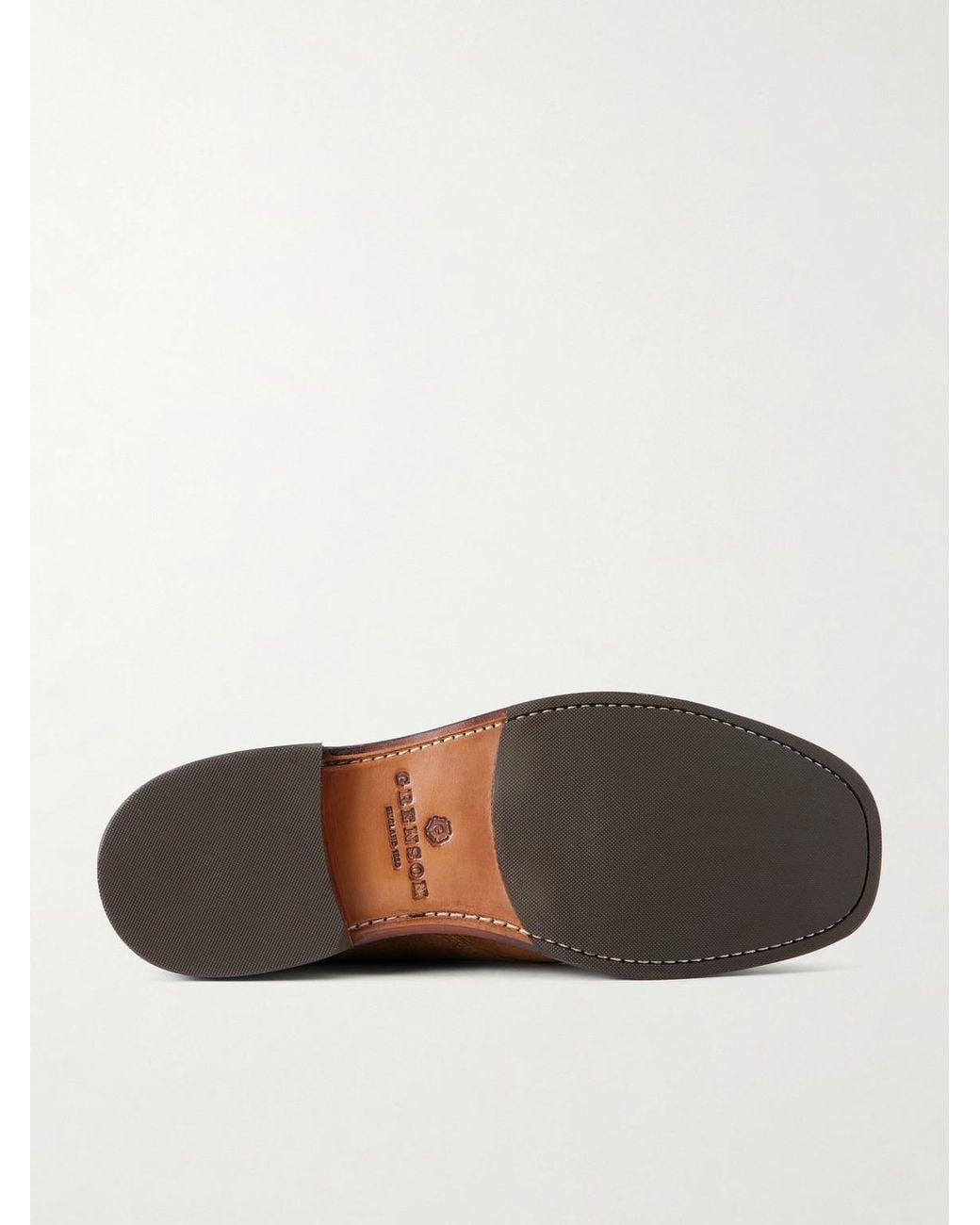 GRENSON Brown Rory Burnished-Suede Lace-Up Boots for men