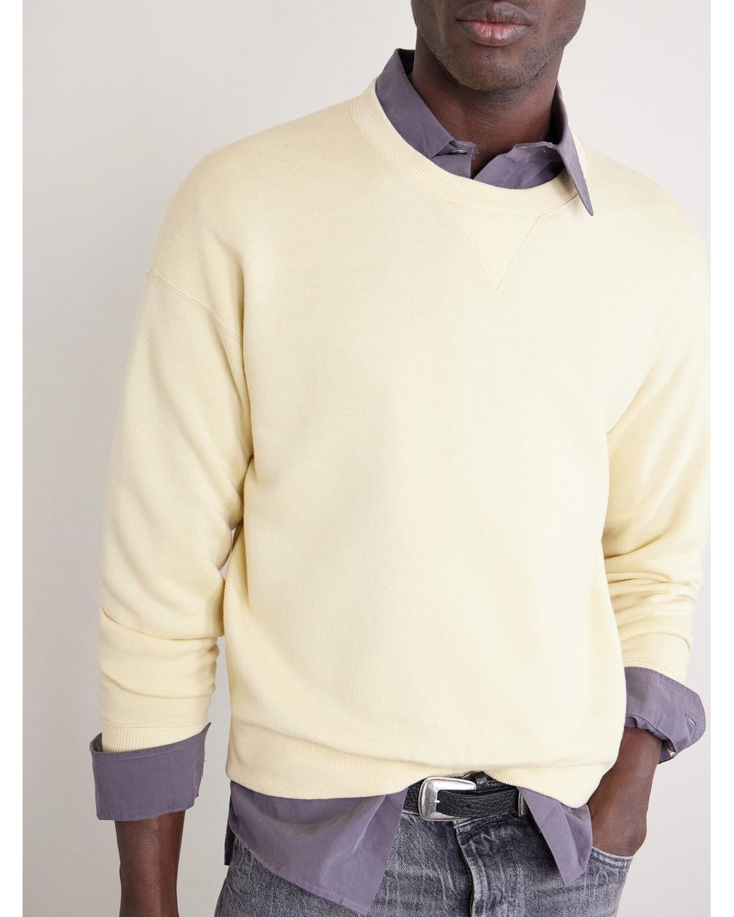Visvim Natural Jumbo Sb Wool And Cotton-Blend Jersey Sweatshirt for men