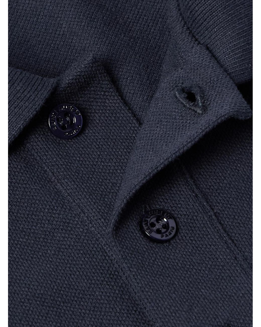 Saint Laurent Blue Logo-Embroidered Cotton-Blend Piqué Polo Shirt for men