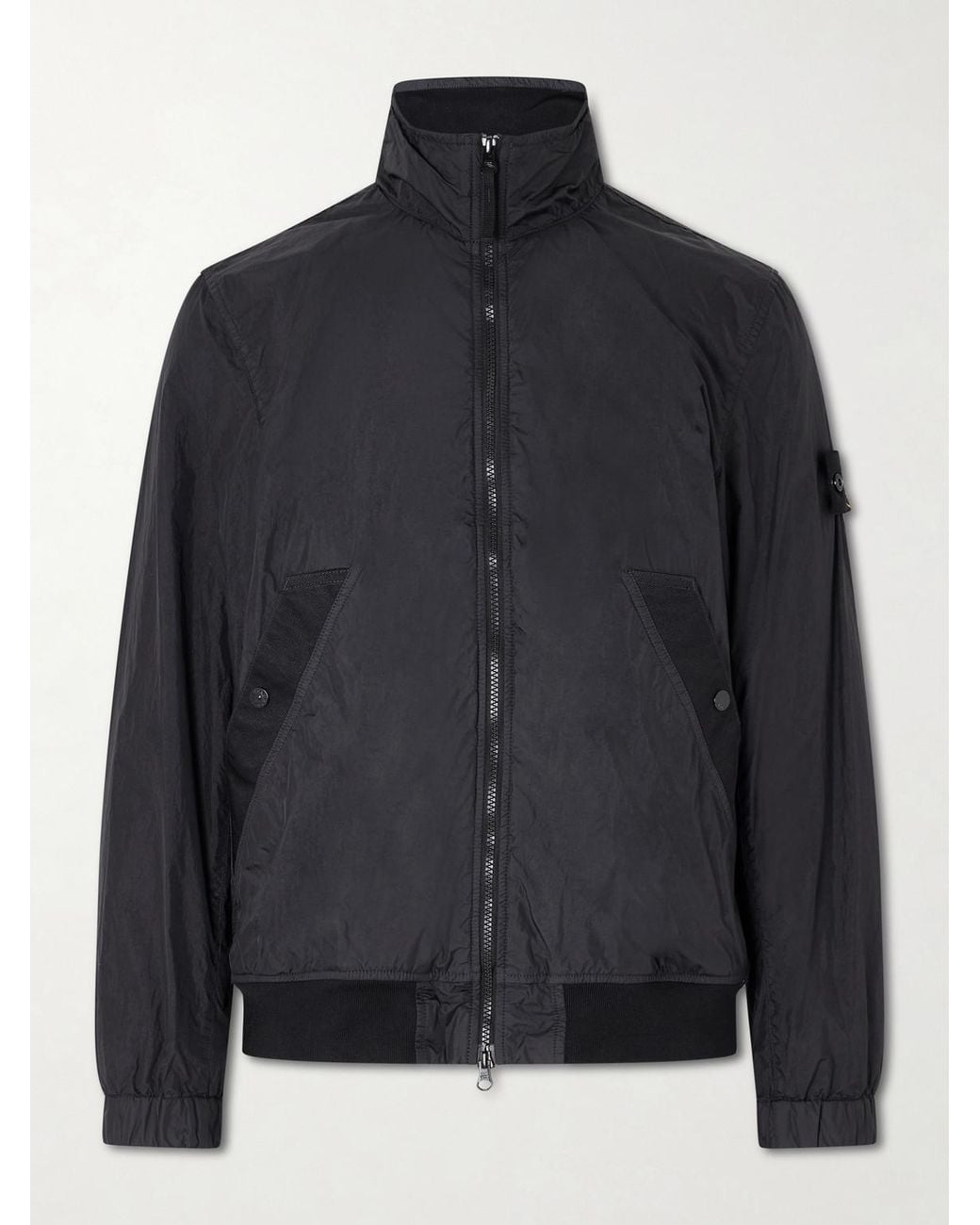 Stone Island Black Crinkled Recycled-Nylon Jacket for men