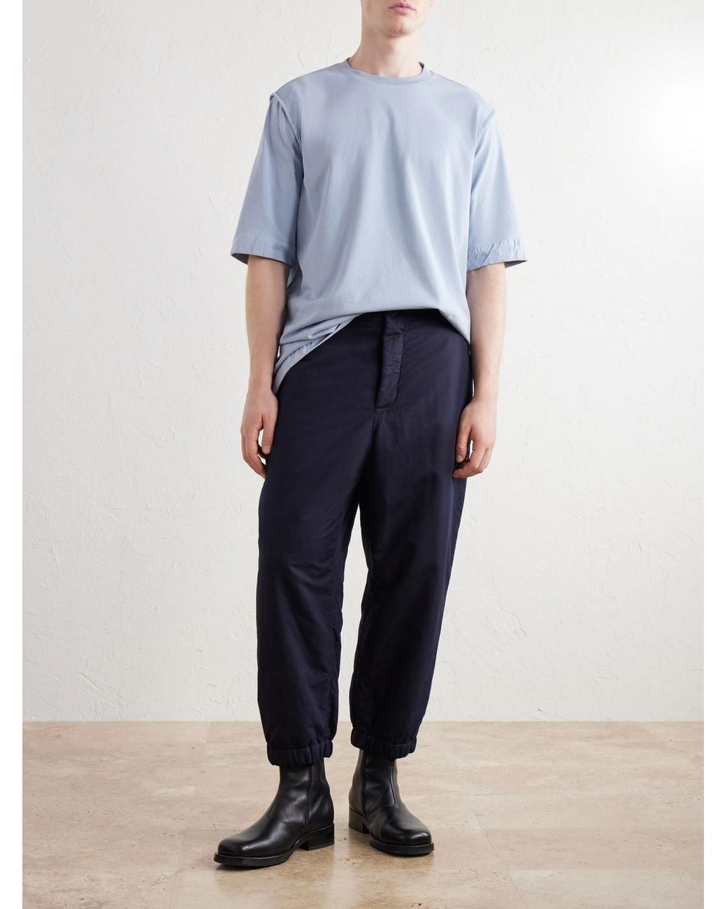 Casey Casey Blue Felix Garment-Dyed Cotton-Jersey T-Shirt for men