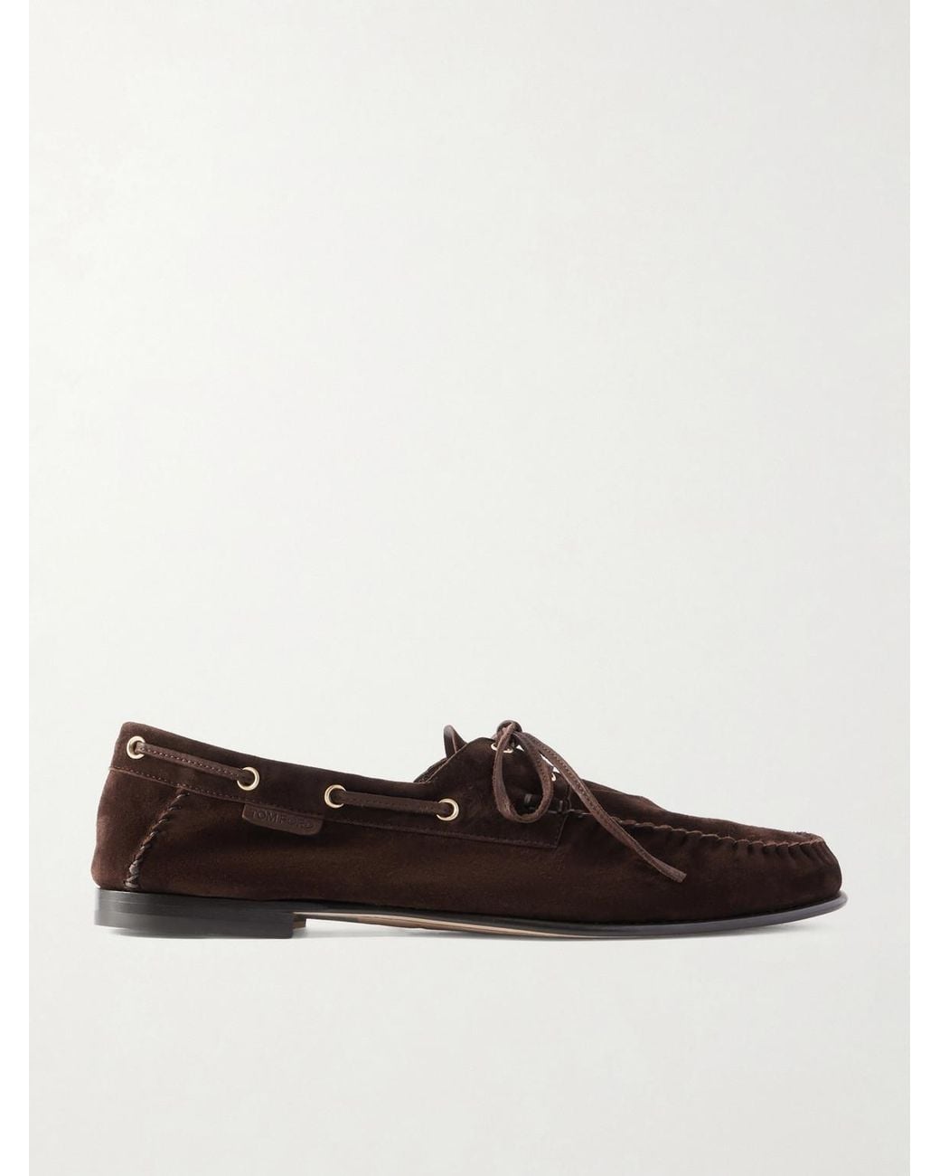 Tom Ford White Theo Suede Boat Shoes for men