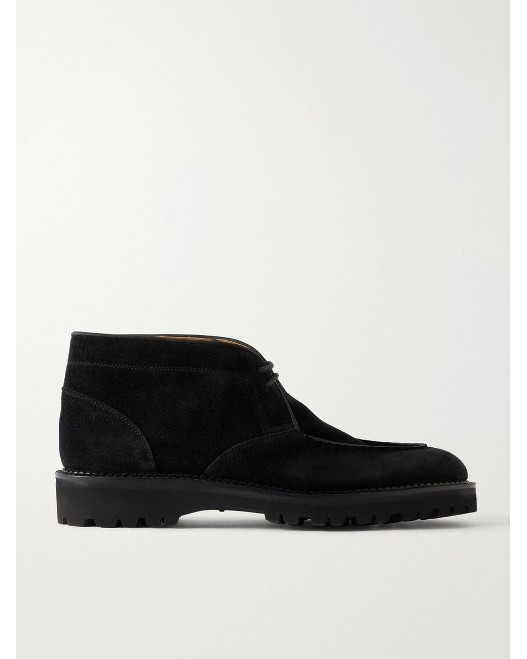 John Lobb Black Chukka Suede Boots for men