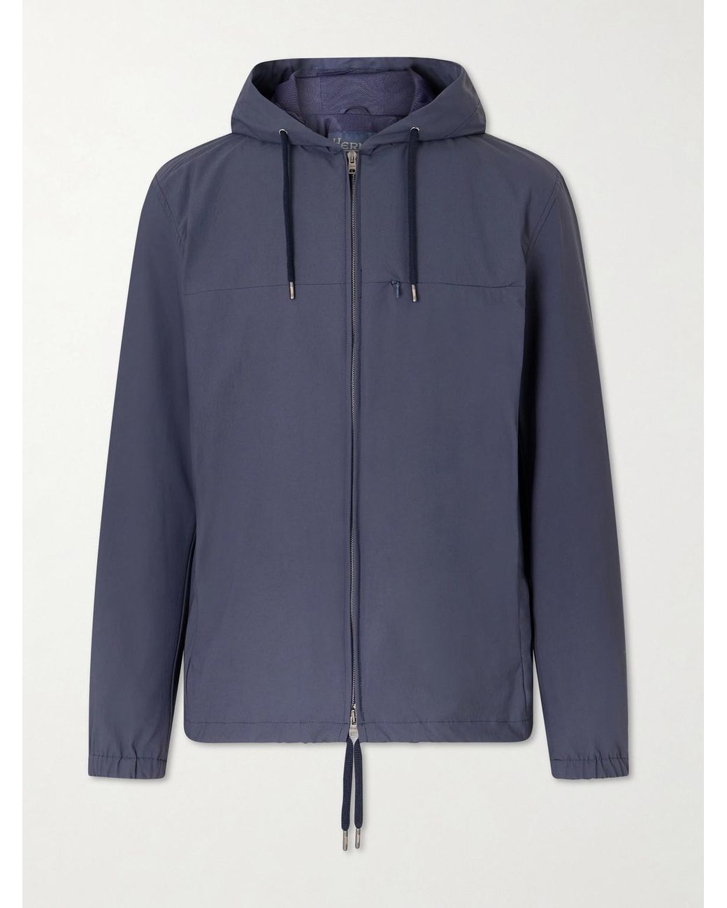 Herno Blue Shell Hooded Jacket for men