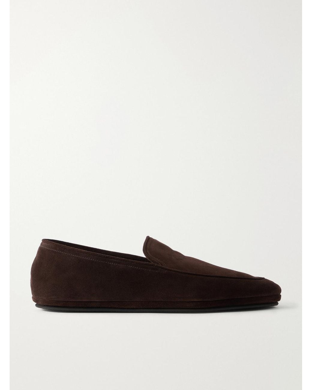 John Lobb White Kingstone Suede Slippers for men