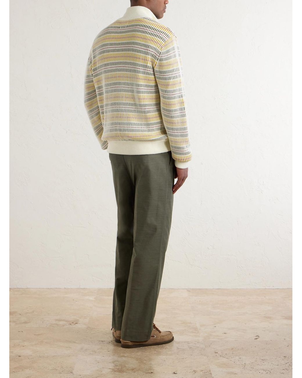Aimé Leon Dore Natural Cable-Knit Cotton Zip-Up Sweater for men