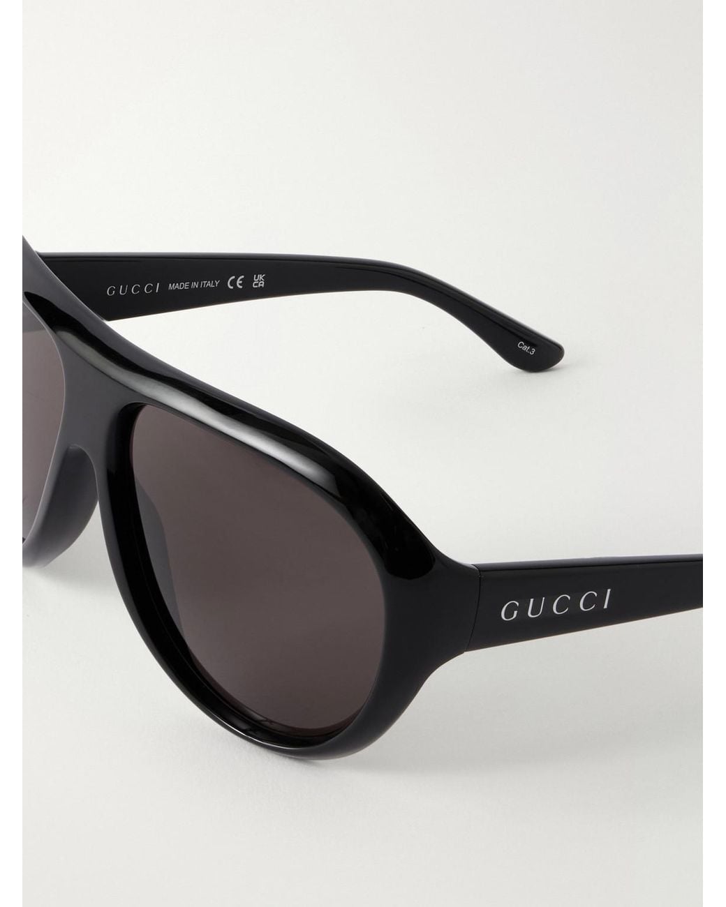 Gucci Black Bold D-frame Recycled-acetate Sunglasses for men