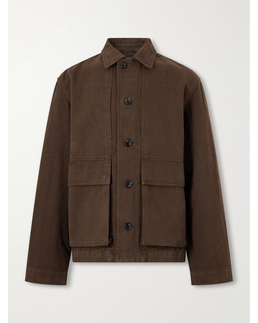 Lemaire Brown Cotton-Twill Jacket for men