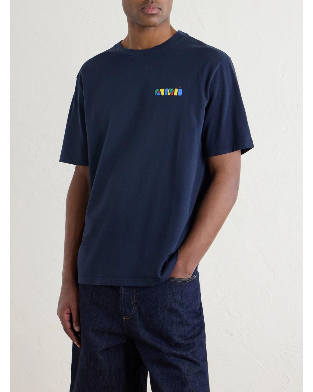 Aimé Leon Dore Blue Logo-Print Cotton-Jersey T-Shirt for men
