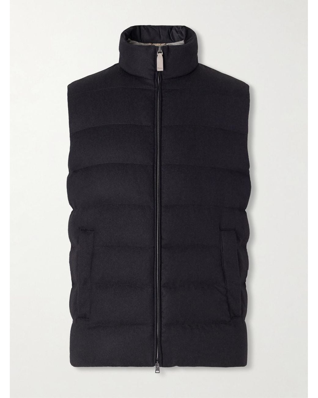Herno Blue Quilted Silk And Cashmere-Blend Gilet for men