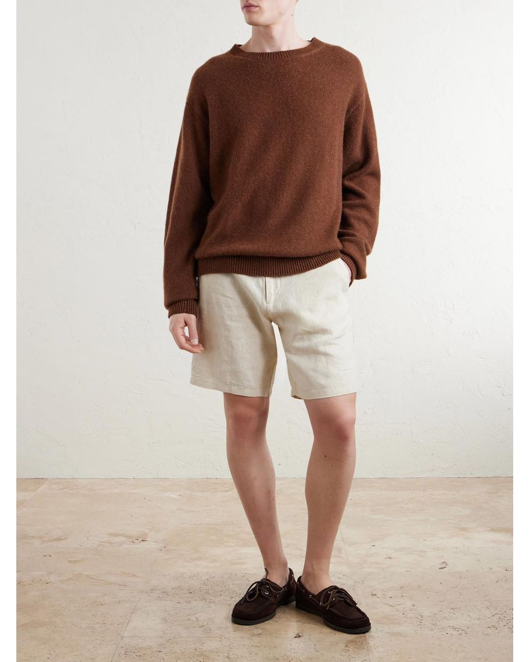 NN07 Natural Aden 1454 Straight-Leg Linen Shorts for men