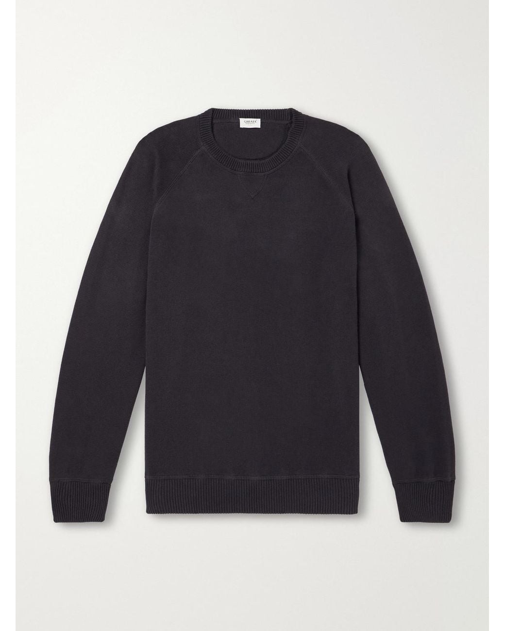 Ghiaia Blue Cotton Sweater for men