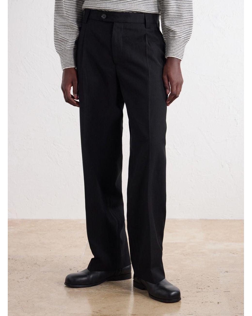 mfpen Blue Service Straight-Leg Cotton-Blend Hopsack Trousers for men