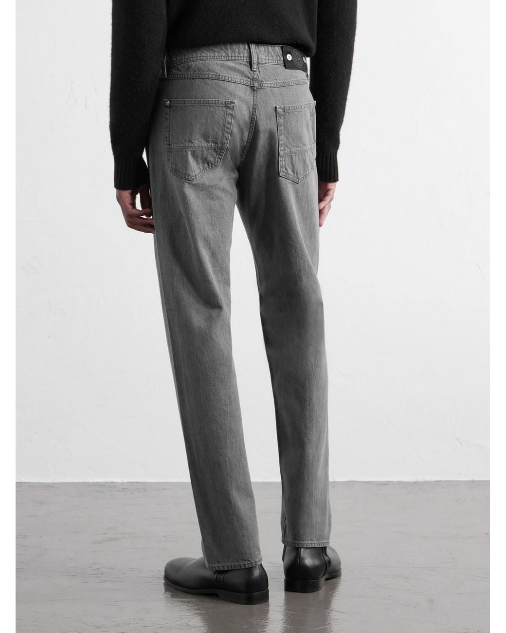 Stone Island Gray Denim Straight-leg Organic Cotton Jeans for men