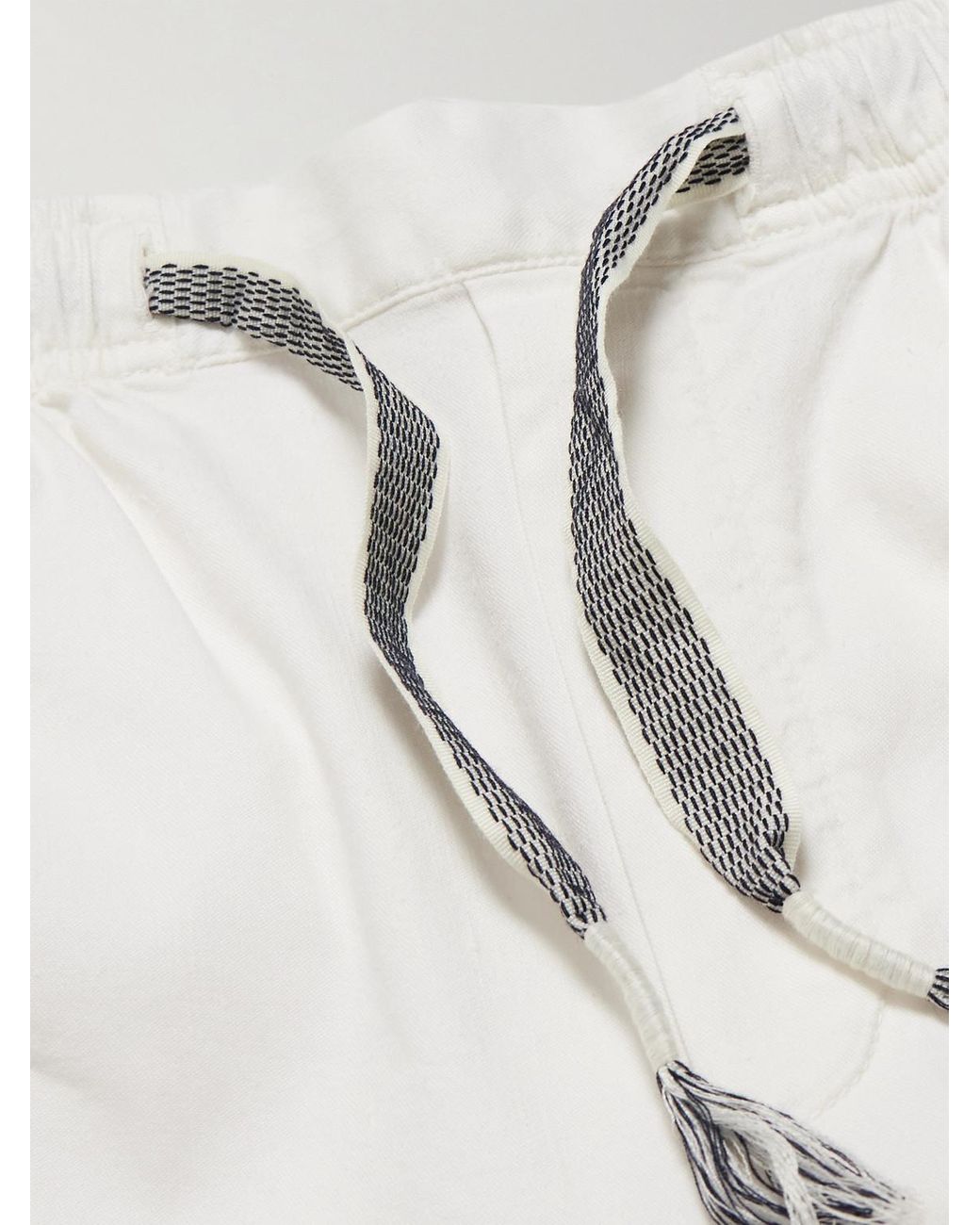 Orlebar Brown White Sonoran Tapered Linen-Blend Drawstring Trousers for men