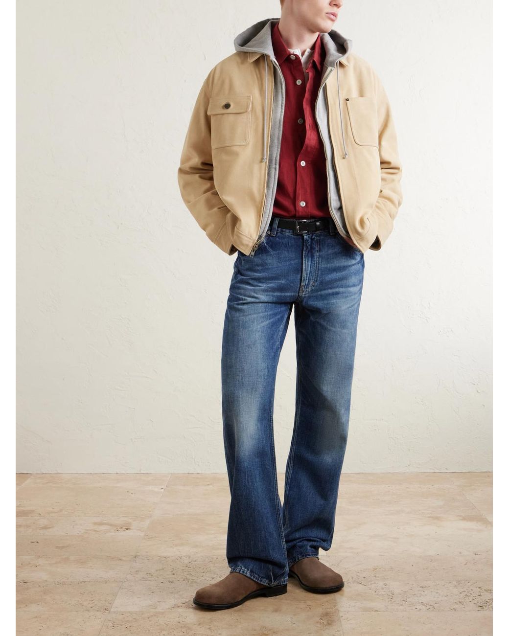 Aimé Leon Dore Natural Ranch Suede Jacket for men