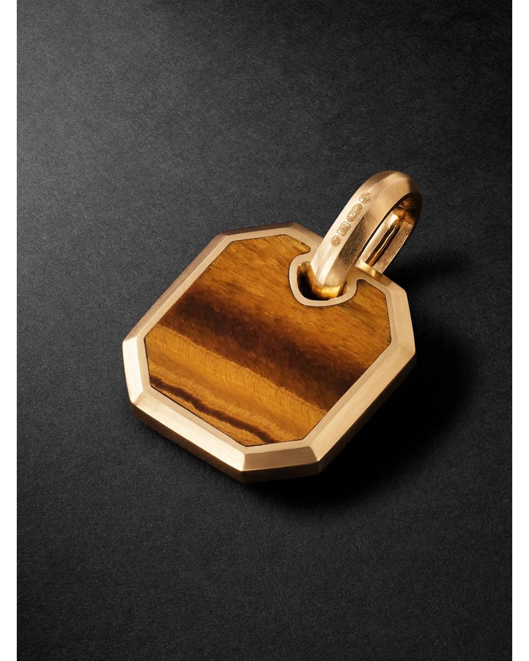 David Yurman Black 18-Karat Tiger's Eye Pendant for men
