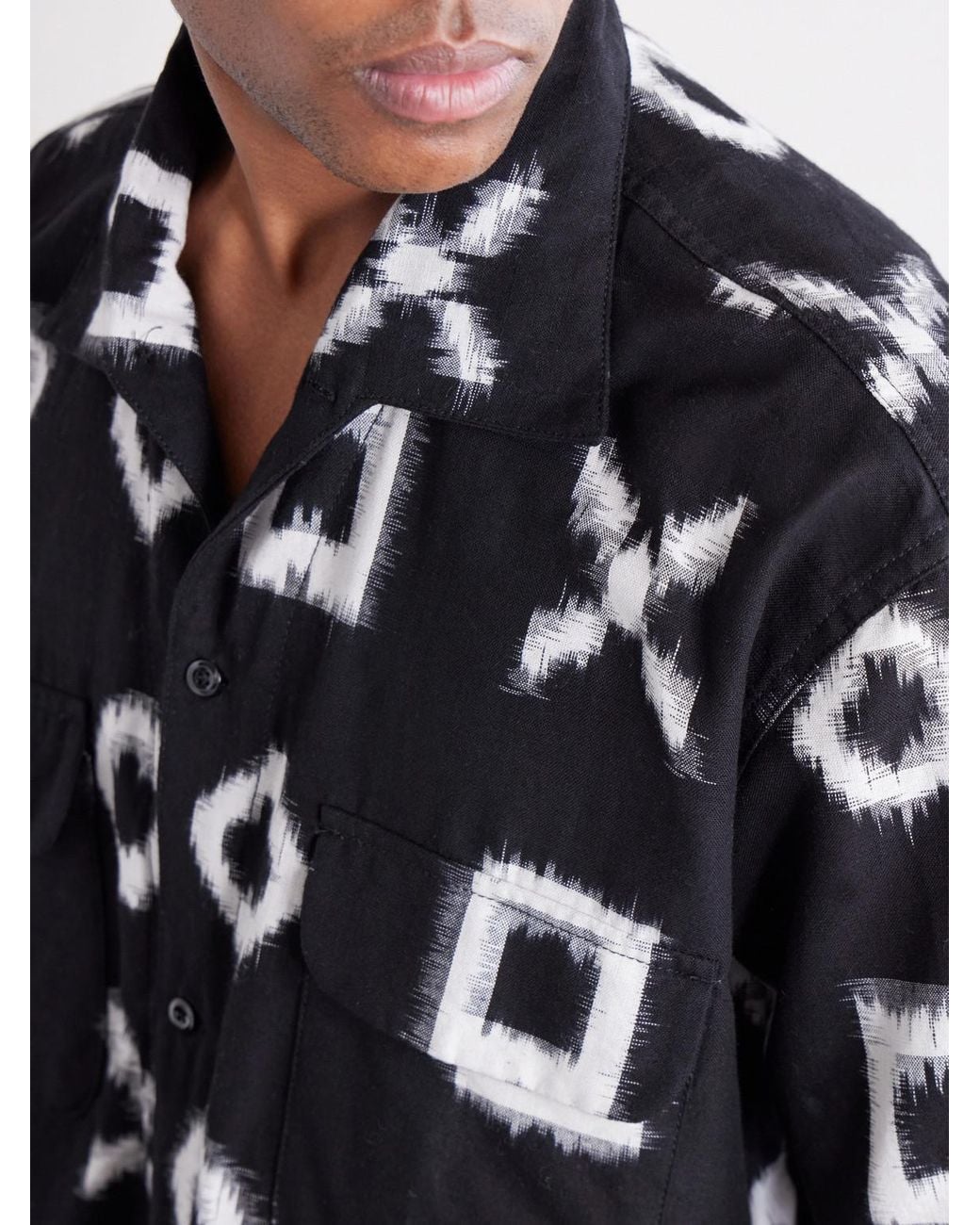 Monitaly Black Milano Cotton-Jacquard Shirt for men