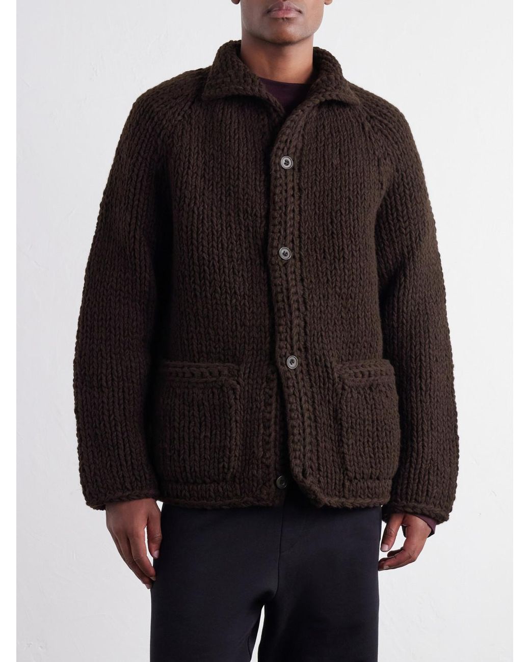Casey Casey Black Camille Virgin Wool Cardigan for men