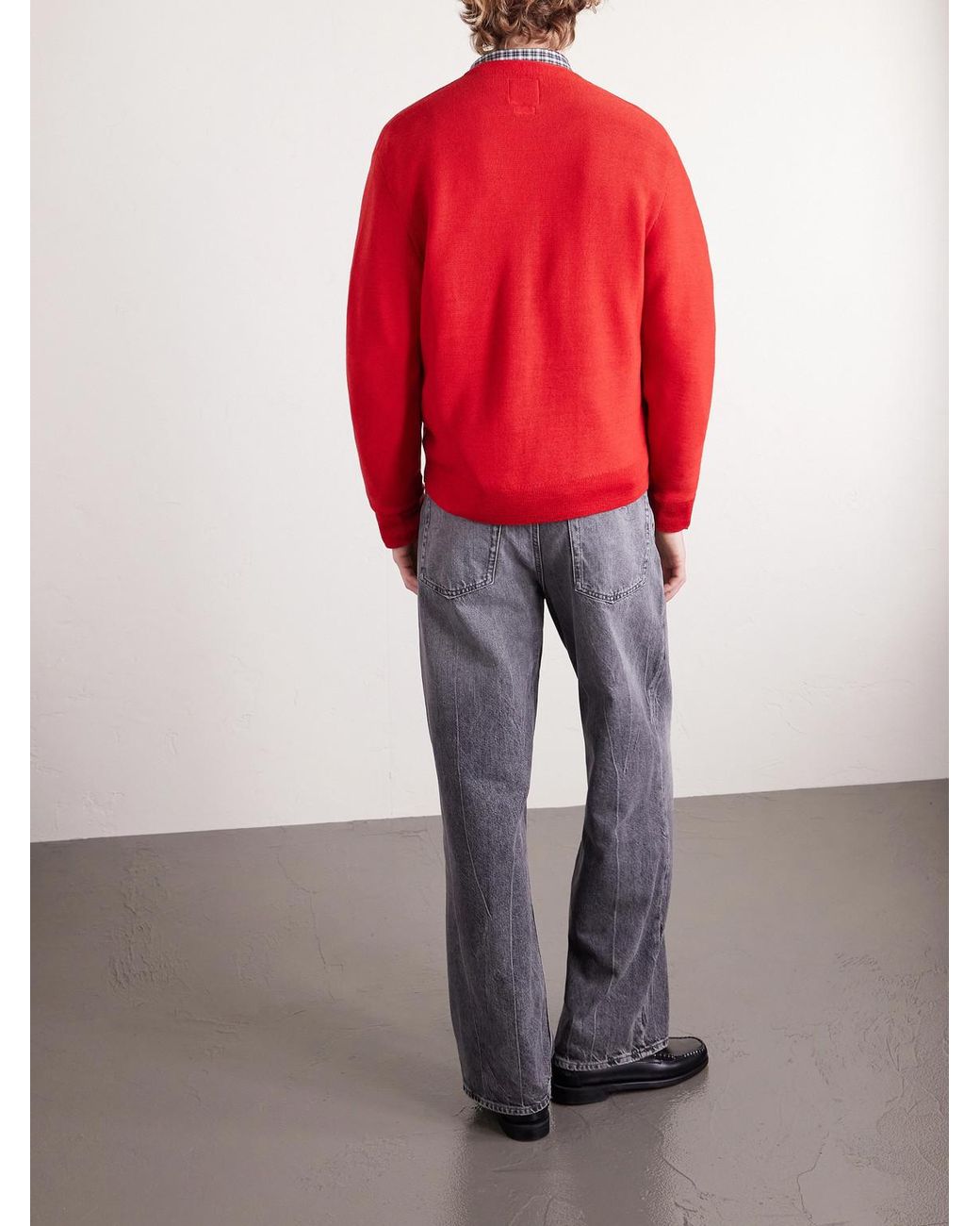 Visvim Red Selmer Wool Cardigan for men
