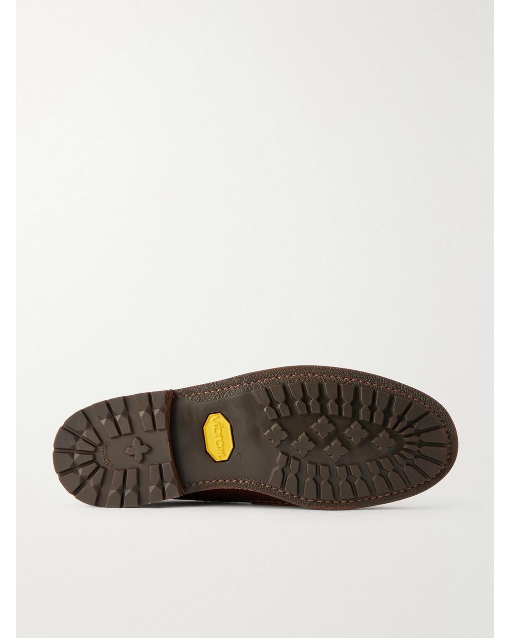 Yuketen Brown Rob Full-Grain Leather Penny Loafers for men
