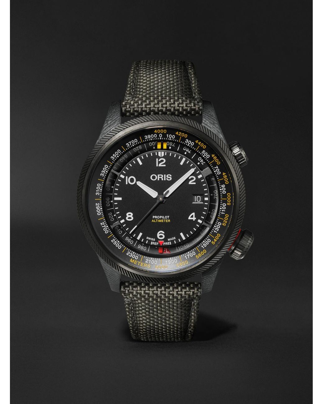 Oris Propilot Altimeter Automatic Pvd-Plated Titanium And Carbon Fibre Watch, Ref. 01 793 7775 8764-Setblack for men