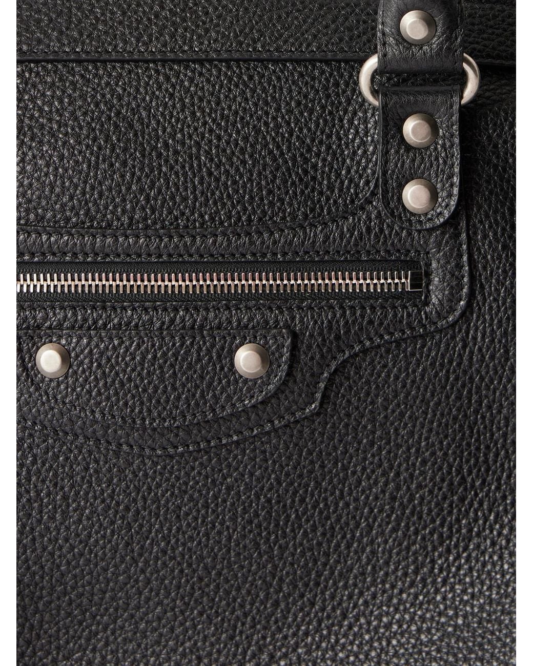 Balenciaga Black Le City Business Large Full-Grain Leather Weekend Bag for men