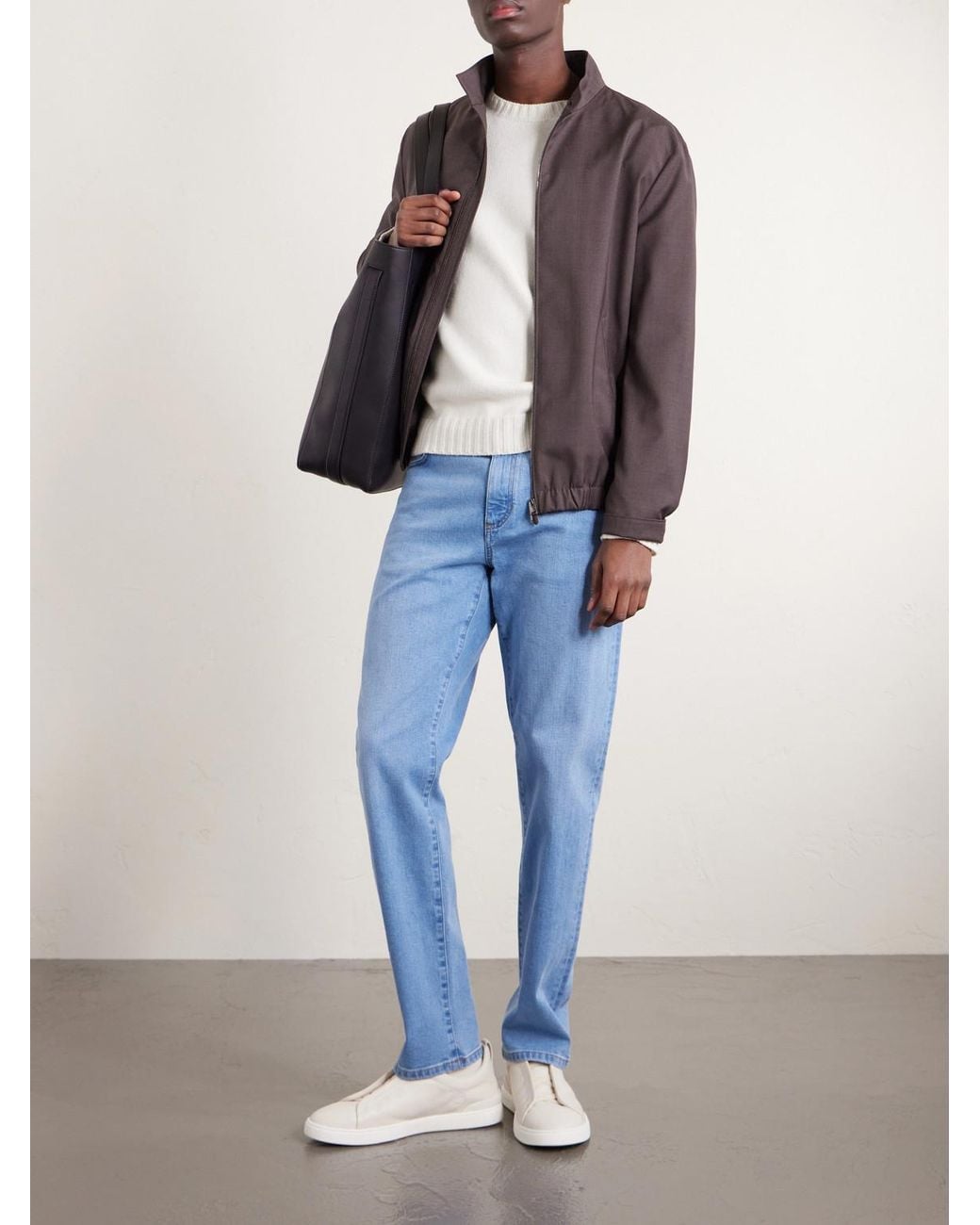 Zegna Blue Straight-Leg Jeans for men