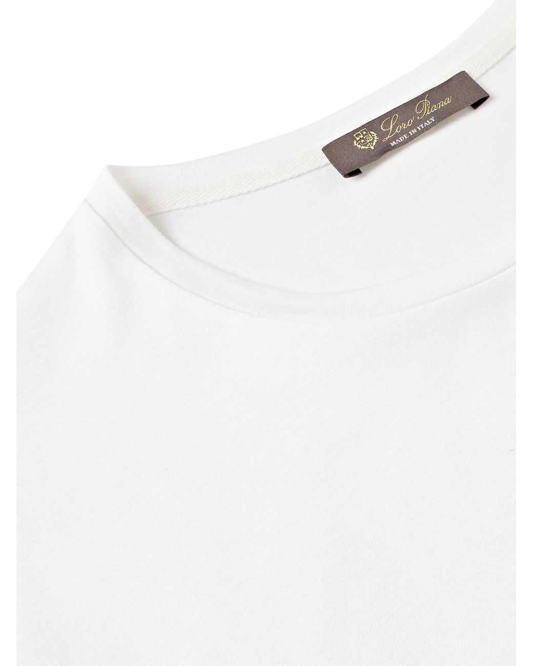Loro Piana White Slim-fit Silk And Cotton-blend Jersey T-shirt for men