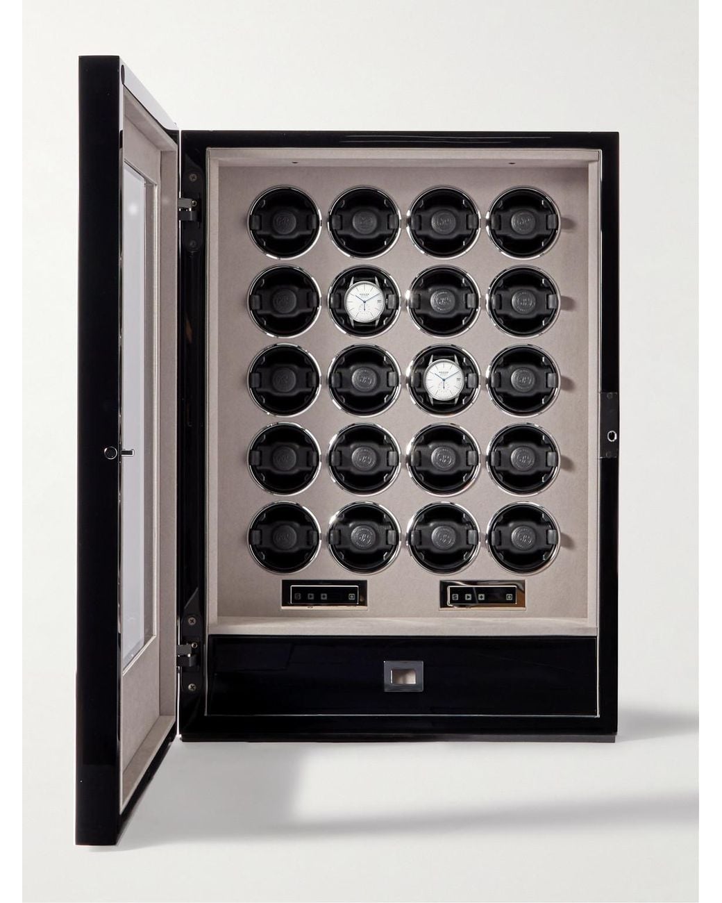 Rapport Black Paramount Wood 20-Piece Watch Winder for men