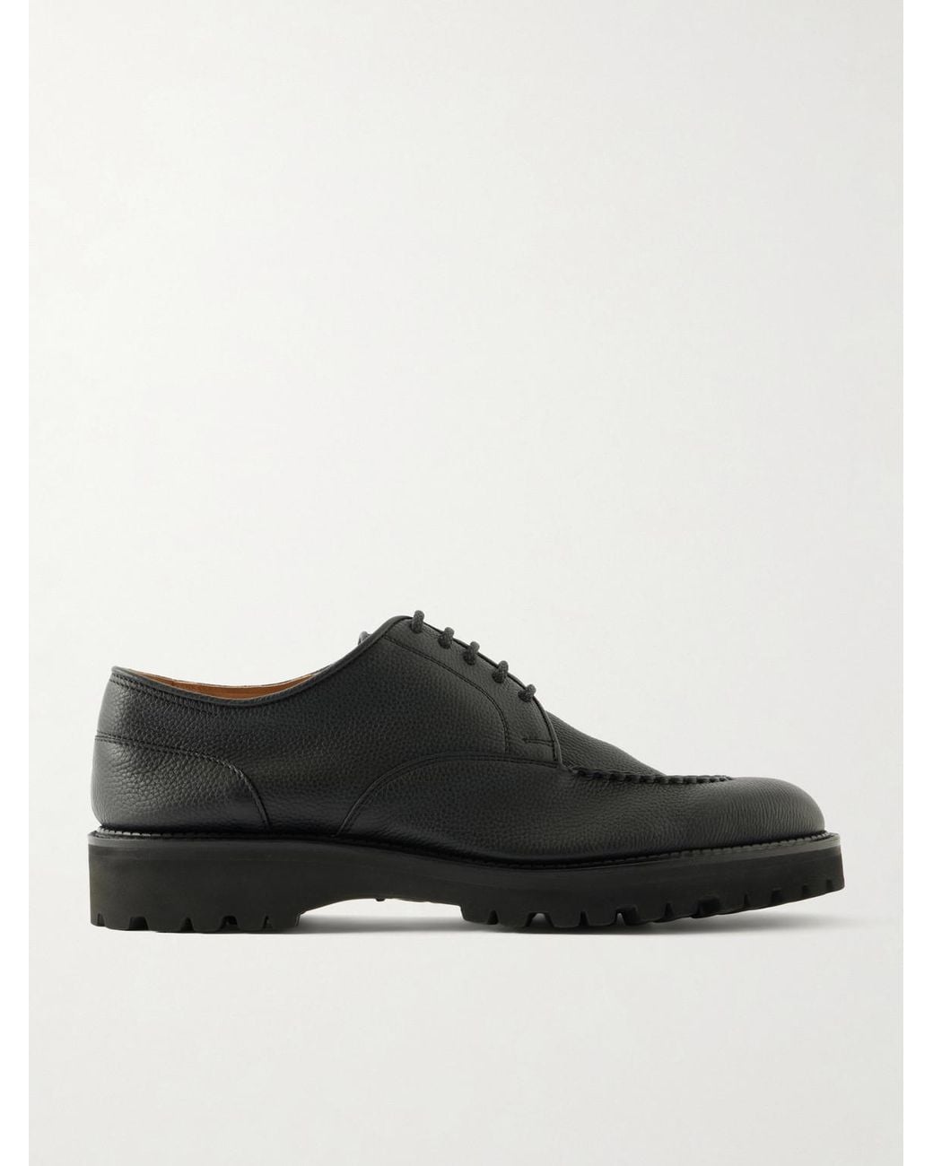 John Lobb Black Land Full-Grain Leather Derby Shoes for men