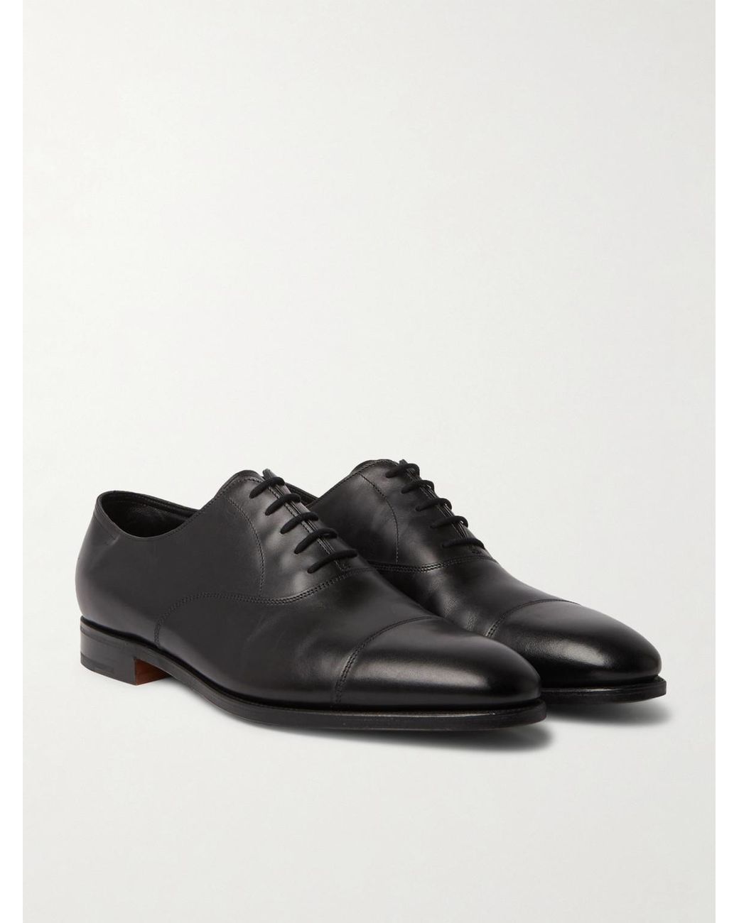 John Lobb Black City Ii Leather Oxford Shoes for men
