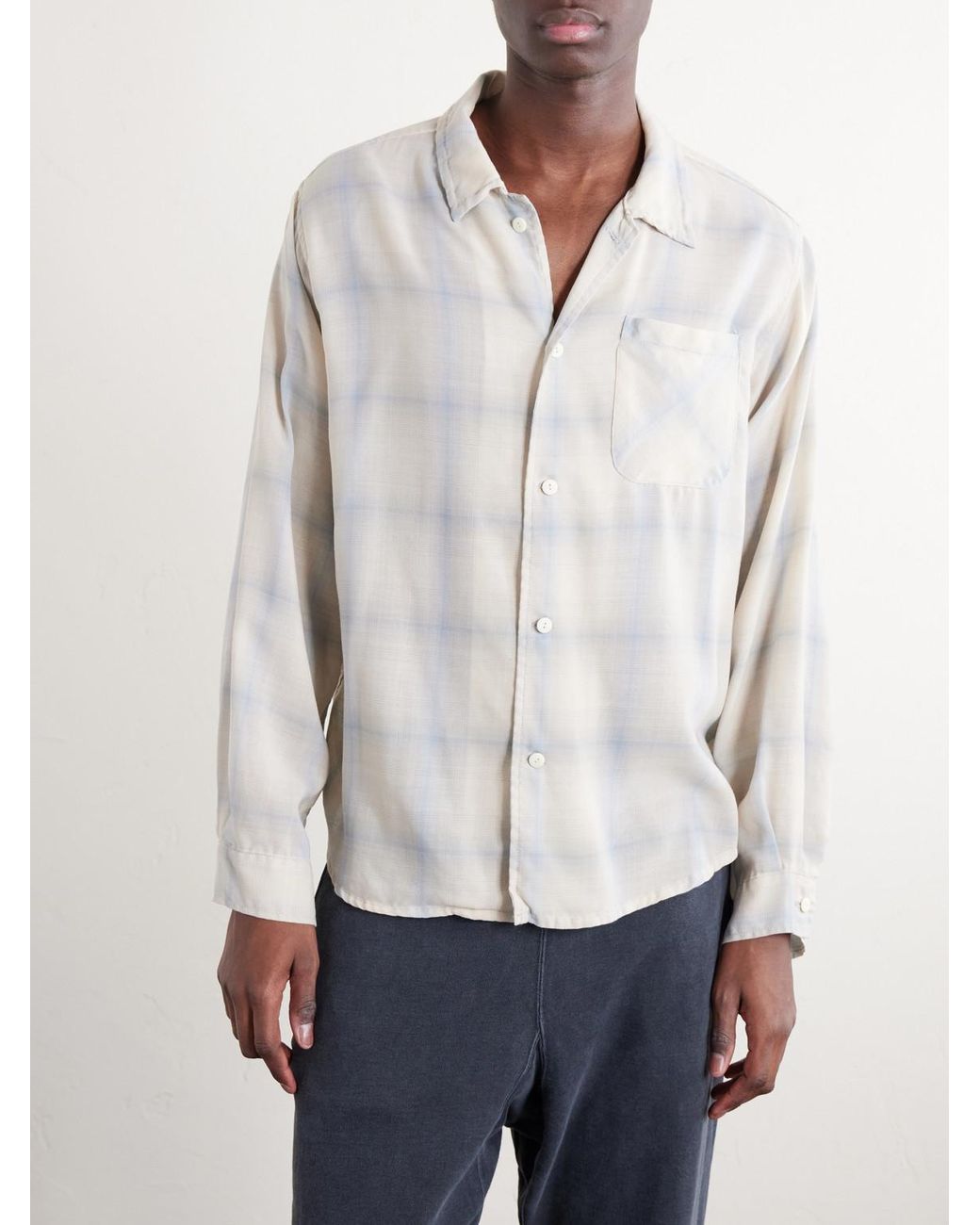 Remi Relief White Viyella Checked Wool-blend Shirt for men