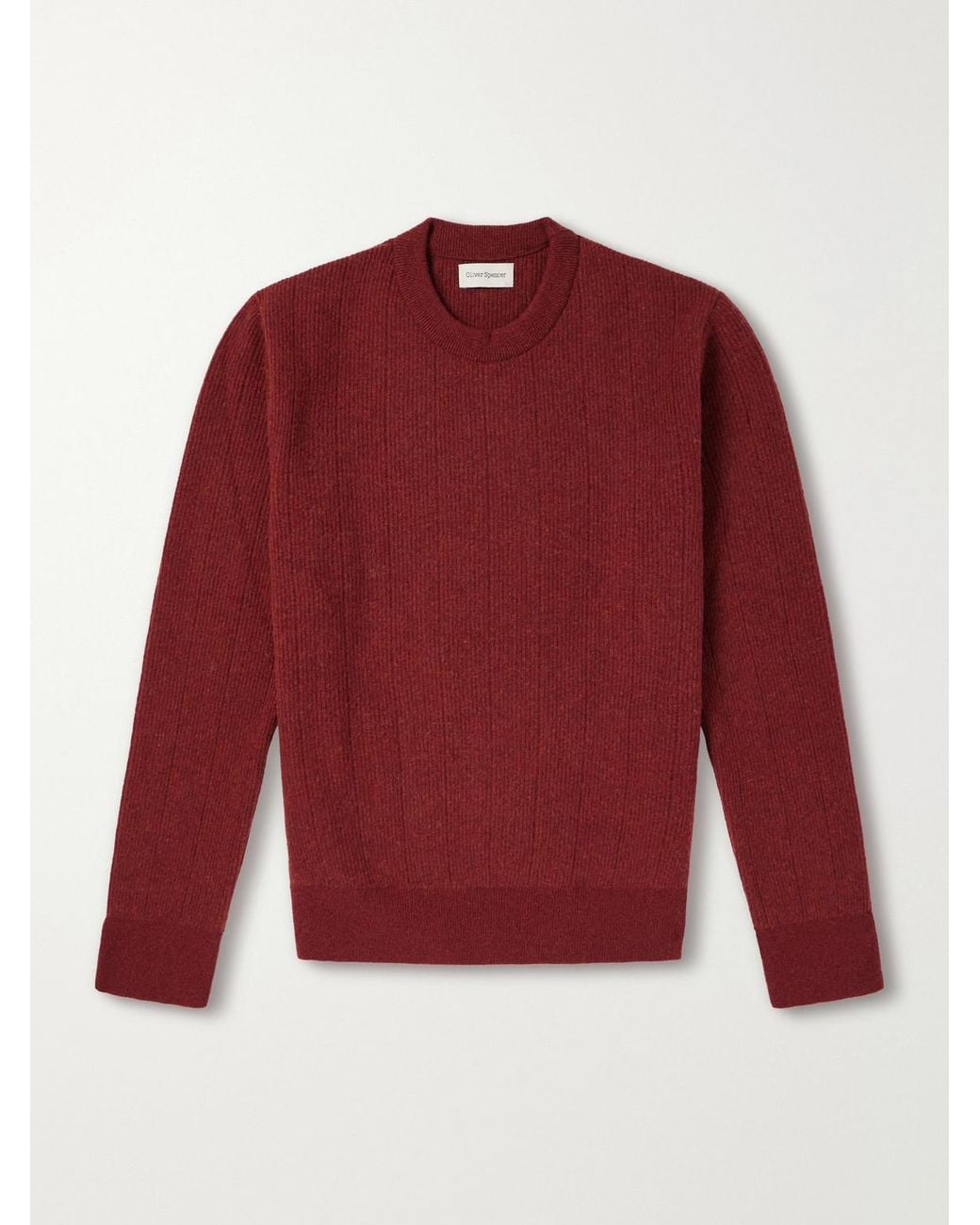 Oliver Spencer Red Blenheim Wool Sweater for men