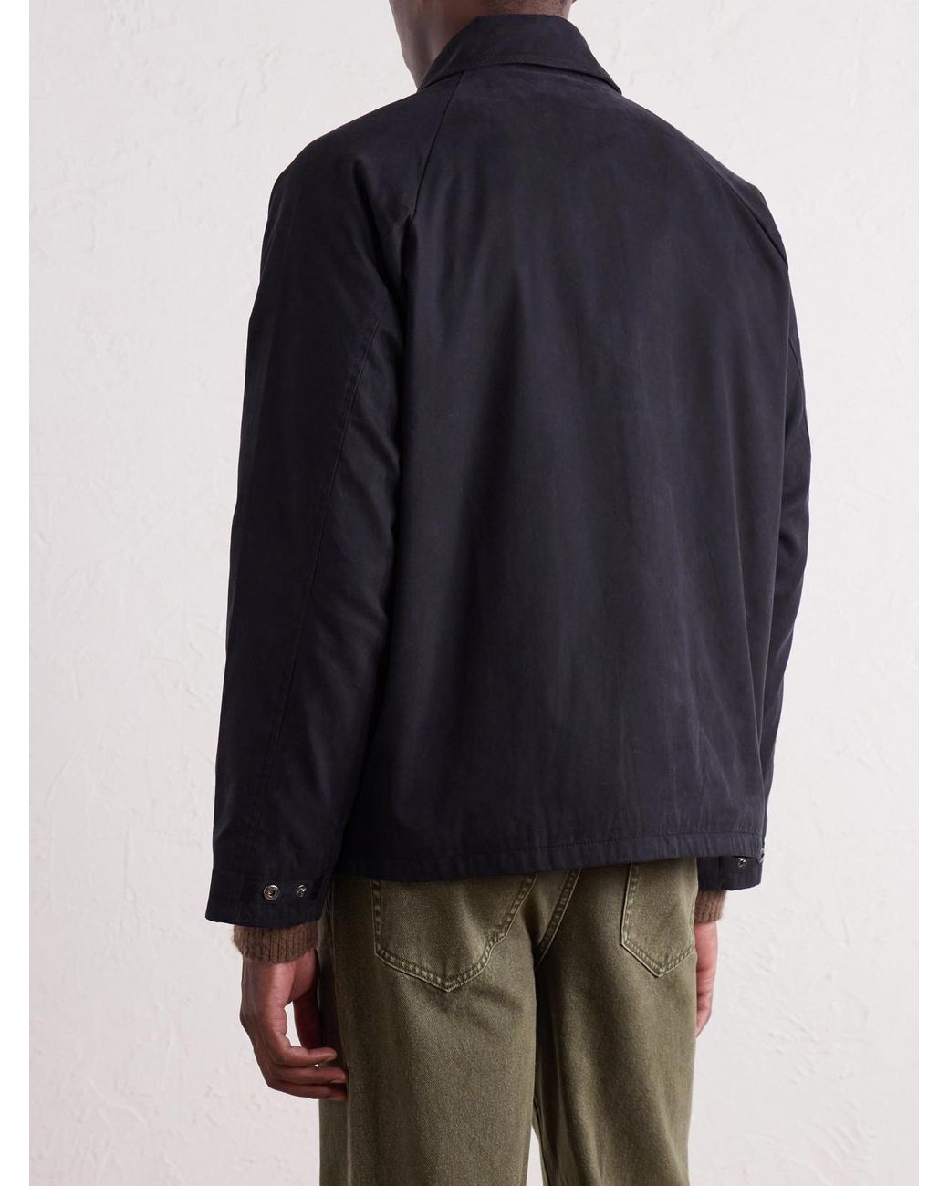 Corridor NYC Blue Waxed Cotton-Blend Canvas Jacket for men