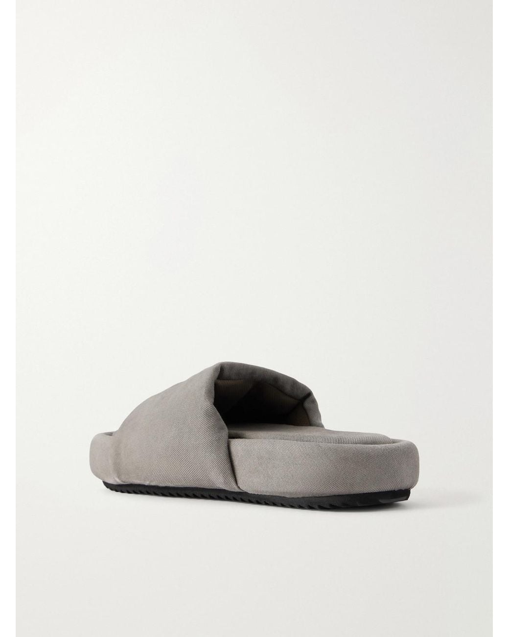 Rick Owens Gray Chancla Padded Denim Sandals for men