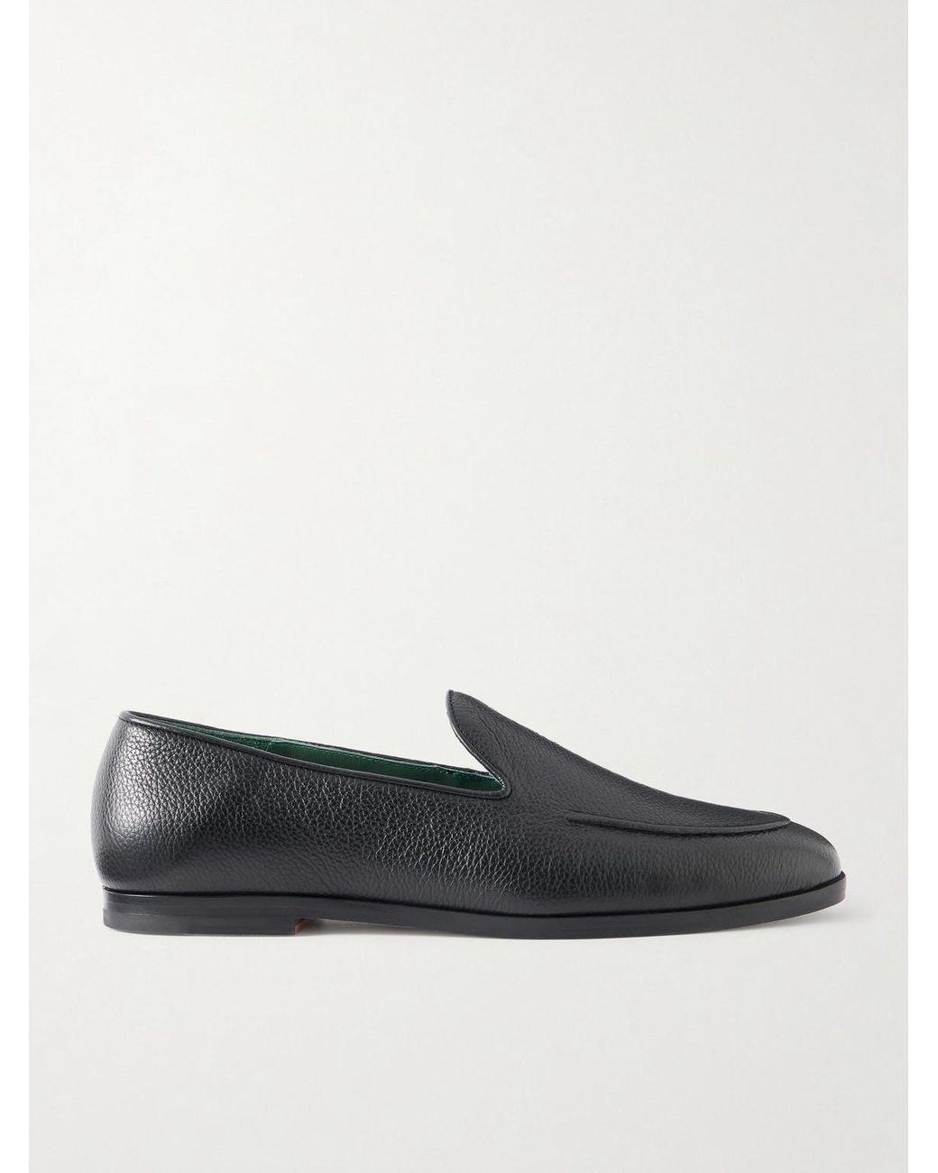 VINNY'S Black Marcel Full-grain Leather Loafers for men