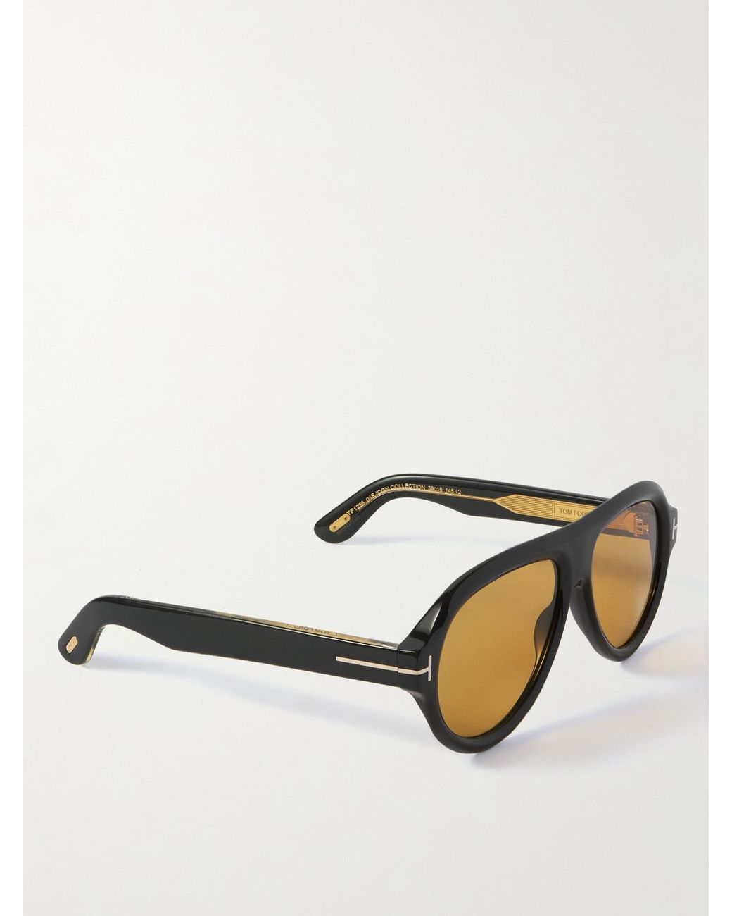 Tom Ford Black Icon Aviator-Style Acetate Sunglasses for men