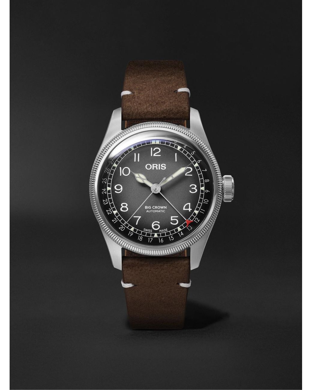Oris Black Cervo Volante Big Crown Pointer Date Automatic Stainless Steel Watch, Ref. 01 754 7779 4063-Set for men