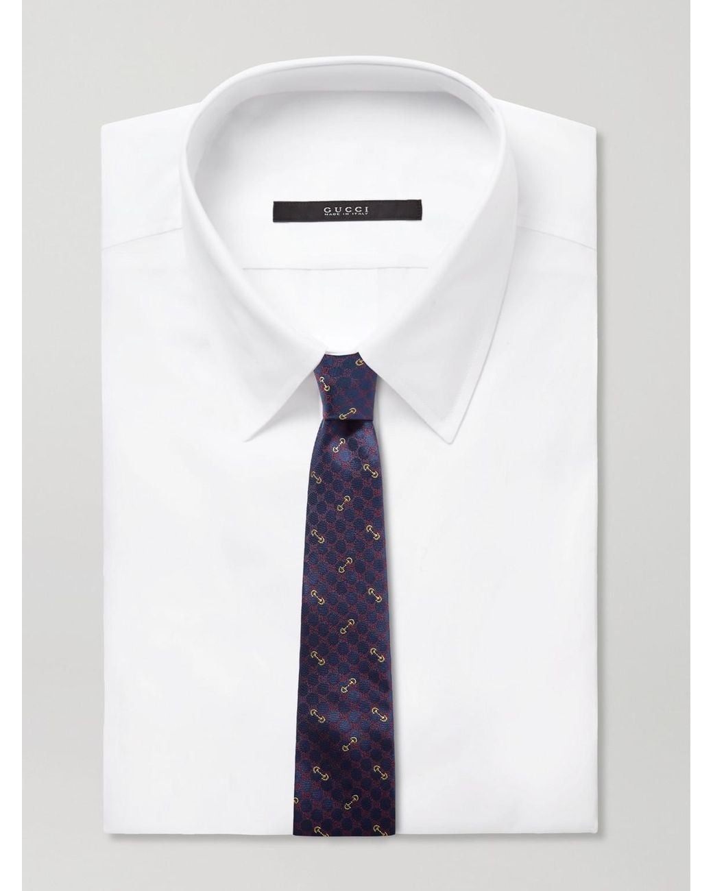 Gucci Blue 7Cm Logo-Embroidered Silk-Jacquard Tie for men