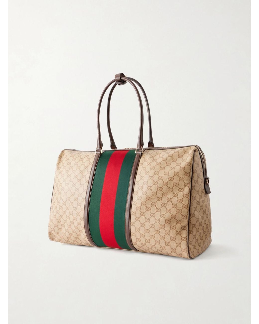 Gucci Natural Webbing-Trimmed Canvas-Jacquard Tote Bag for men