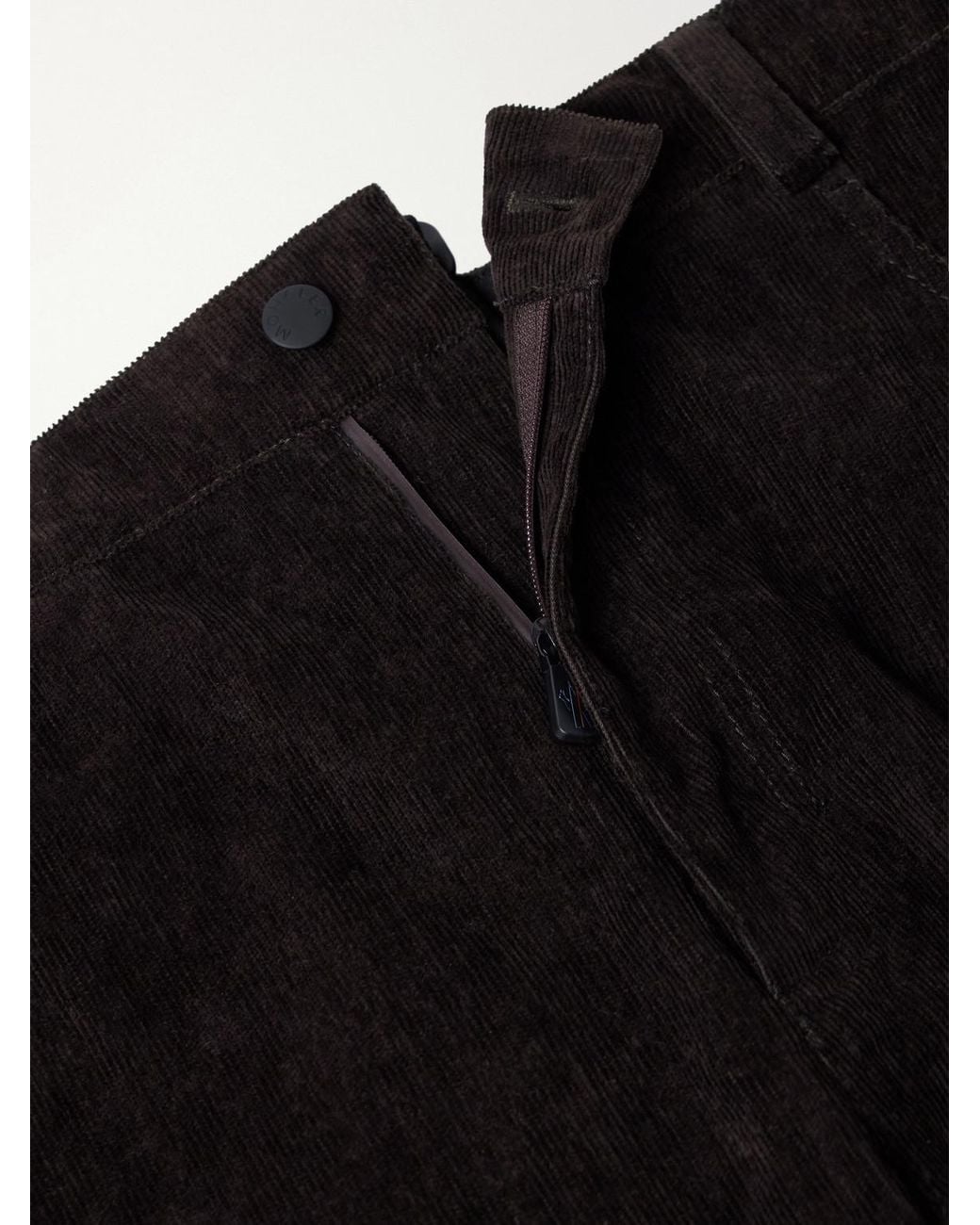 Moncler Brown Straight-Leg Padded Webbing-Trimmed Stretch Cotton-Corduroy Ski Salopettes for men