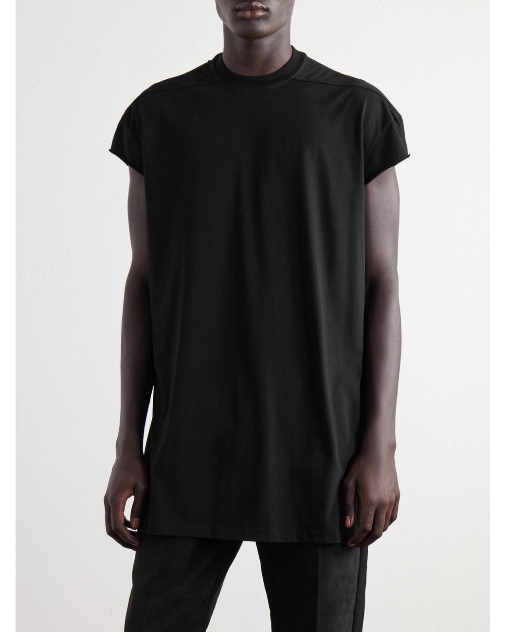 Rick Owens Black Cotton-Jersey T-Shirt for men